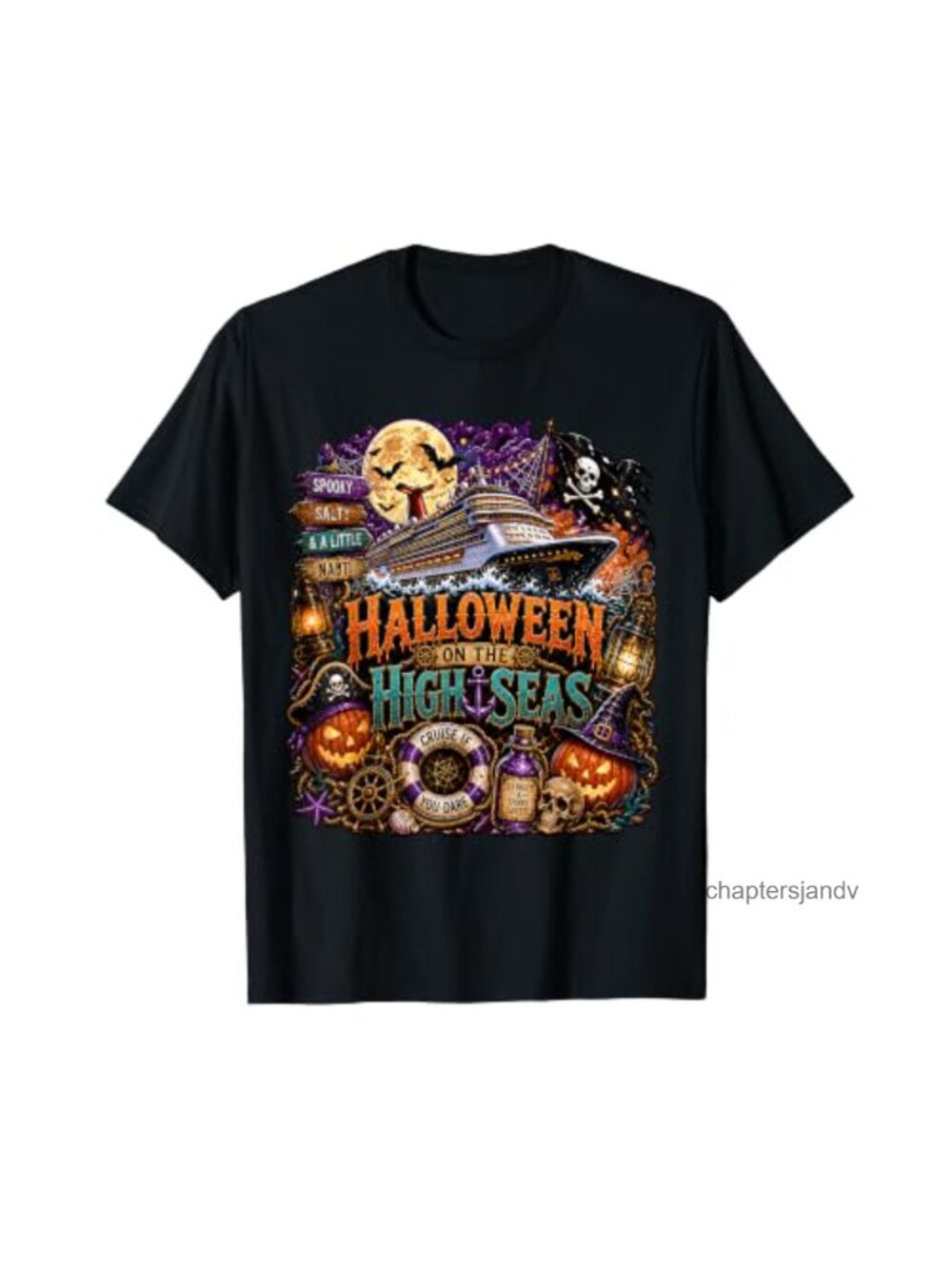 Halloween Cruise Vacation Spooky Season Graphic Tee Short Sleeve